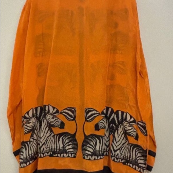FARM Rio Zebra-Panel Silk Button-Down Shirt - Picture 3 of 3